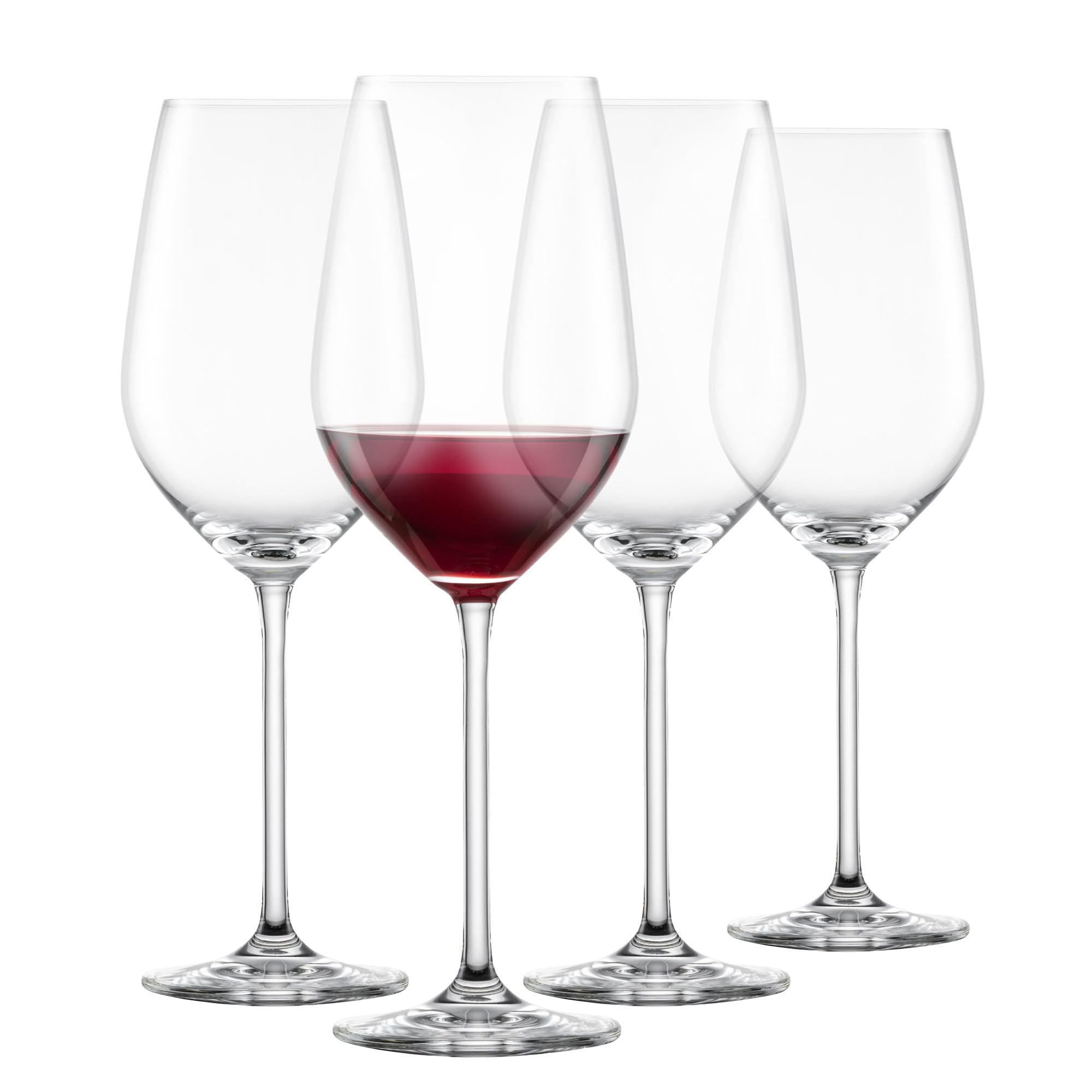 Schott Zwiesel Red Wine Glass Bordeaux Fortissimo (Set of 4), fine Bordeaux Glasses for red Wine, Dishwasher-Safe Tritan Crystal Glasses, Made in Germany (Art. no. 123682)