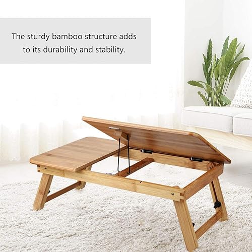 Miniatura 3 de Laptop Table Bamboo Wooden Laptop Sofa Couch Office Stand Stand for Desks and Beds (50 * 30 Without Drawer)