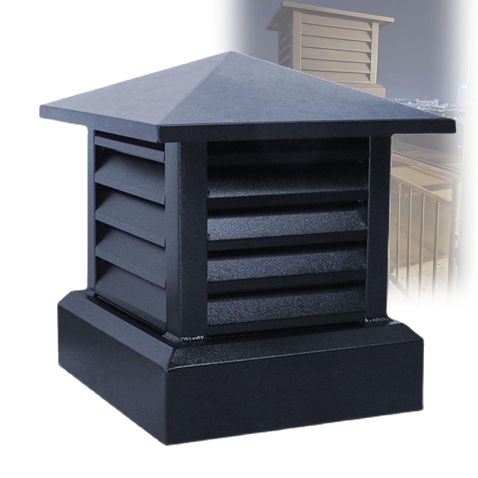 MYXJGNAIY Aluminum Alloy Flue Chimney Cap, Roof Rain Chimney Cover, Vent Chimney Cowl with Animal Guard, Square Fireplace Chimney Caps for Outside Existing Clay Flue Tile(17.7in)