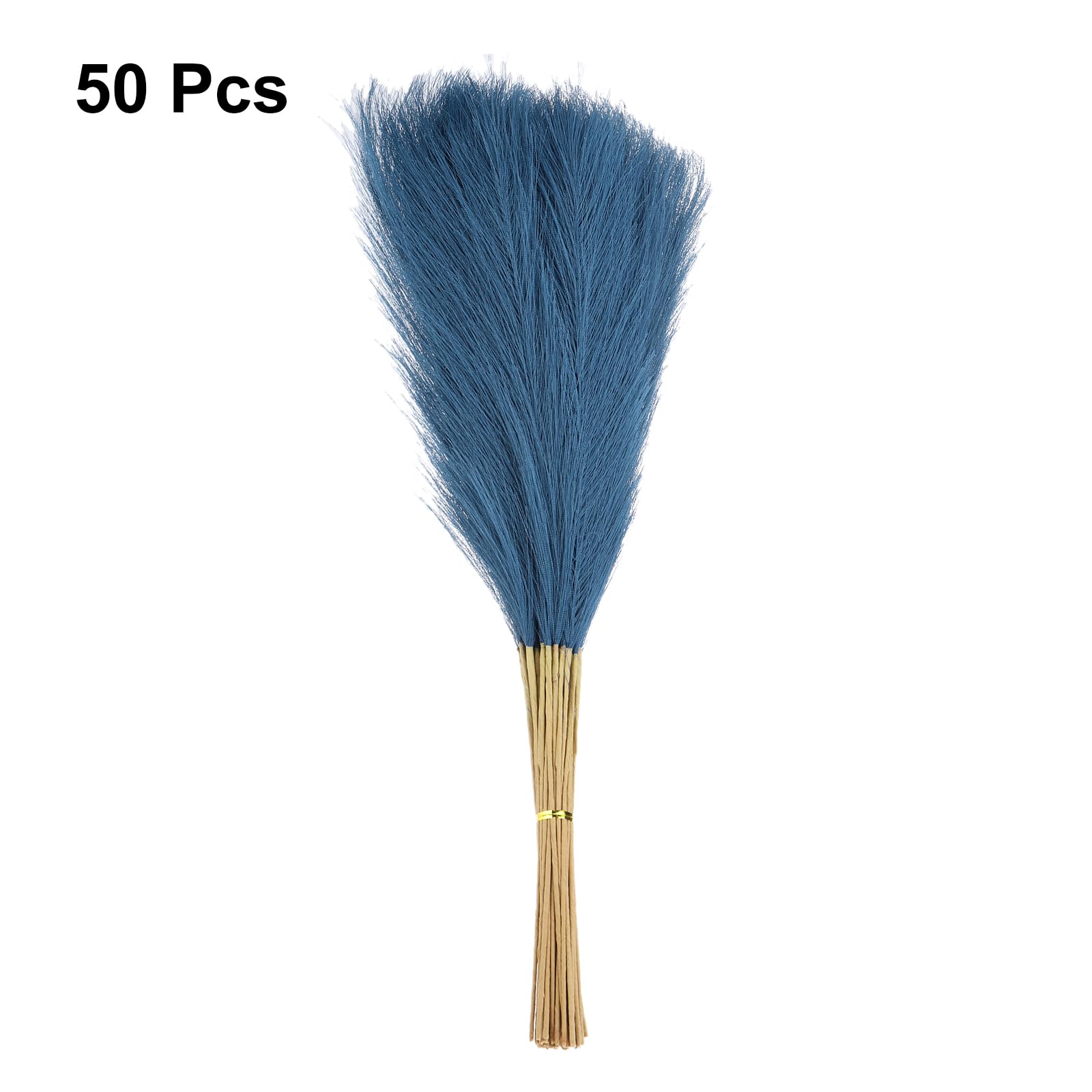 QUARKZMAN 50pz Finto Erba Pampa 22 Pollici Erba Pampa Soffice Blu Navy | Decorativo