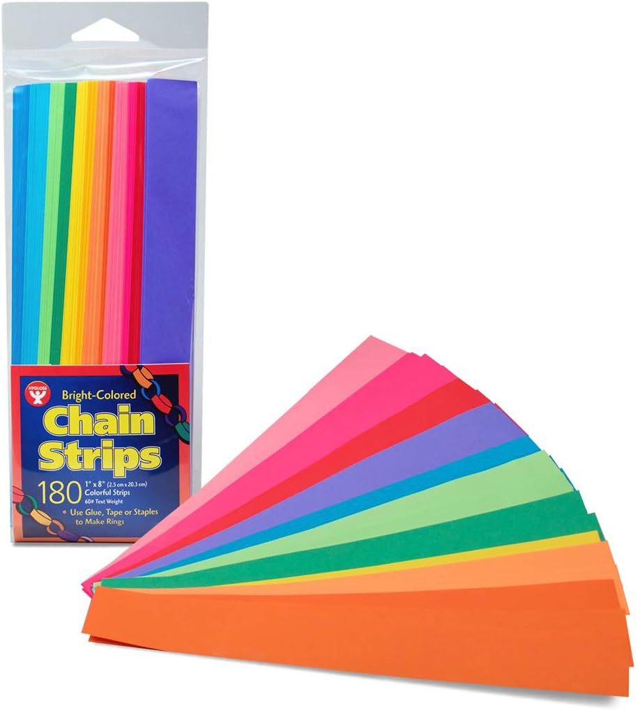 Mighty Bright Paper Chain Strips 1"X8" 180/Pkg-Assorted Colors