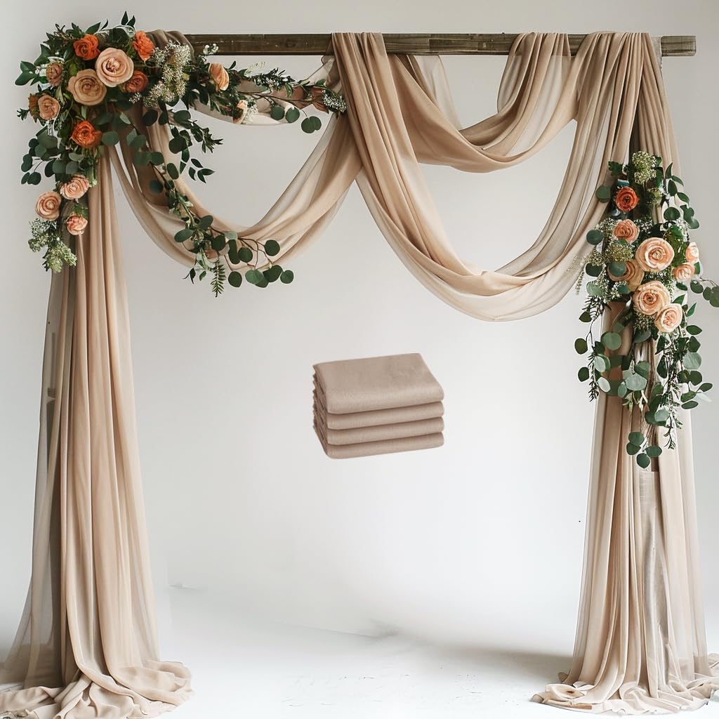 Photo 1 of Xiomot Wedding Arch Draping Fabric - 4 Panels, Nude