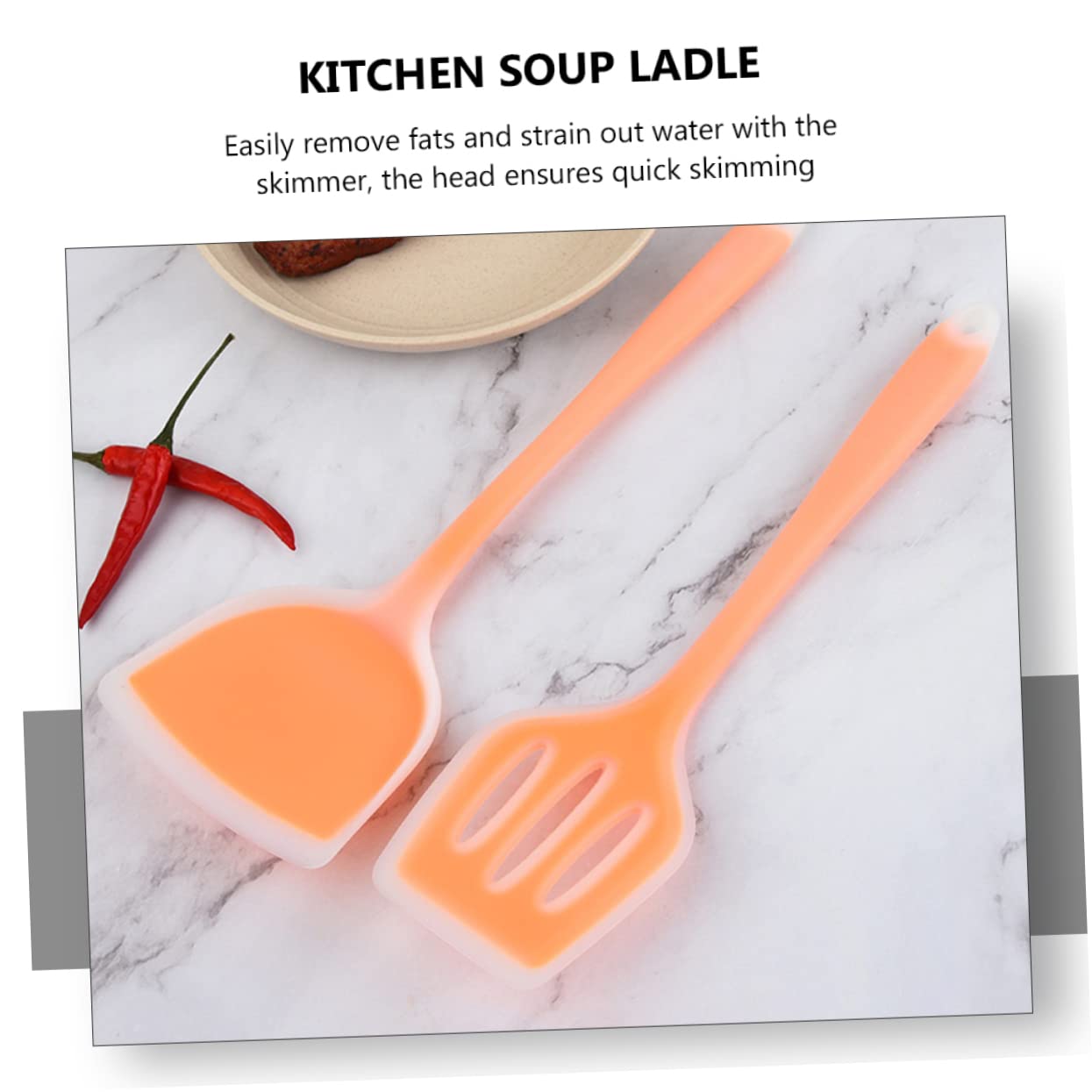 POPETPOP Set de 4 Spatules de Cuisine en Silicone Résistant la Chaleur, Cuillères à Trous et Spatules Flexibles pour Bébé, Ustensiles Solides et Pratiques Couleur Aléatoire