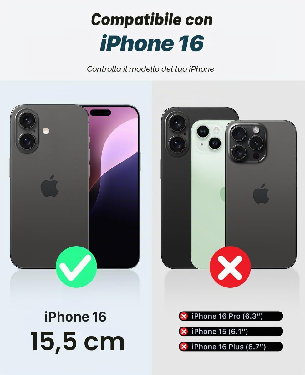 OCASE Custodia iPhone 16, Rosa Rosso, Pelle, Wallet con Slot per Schede, Cavalletto, Antiurto, Antiscivolo, Installazione Semplice, Compatibile con iPhone 16 (6.1 Pollici)