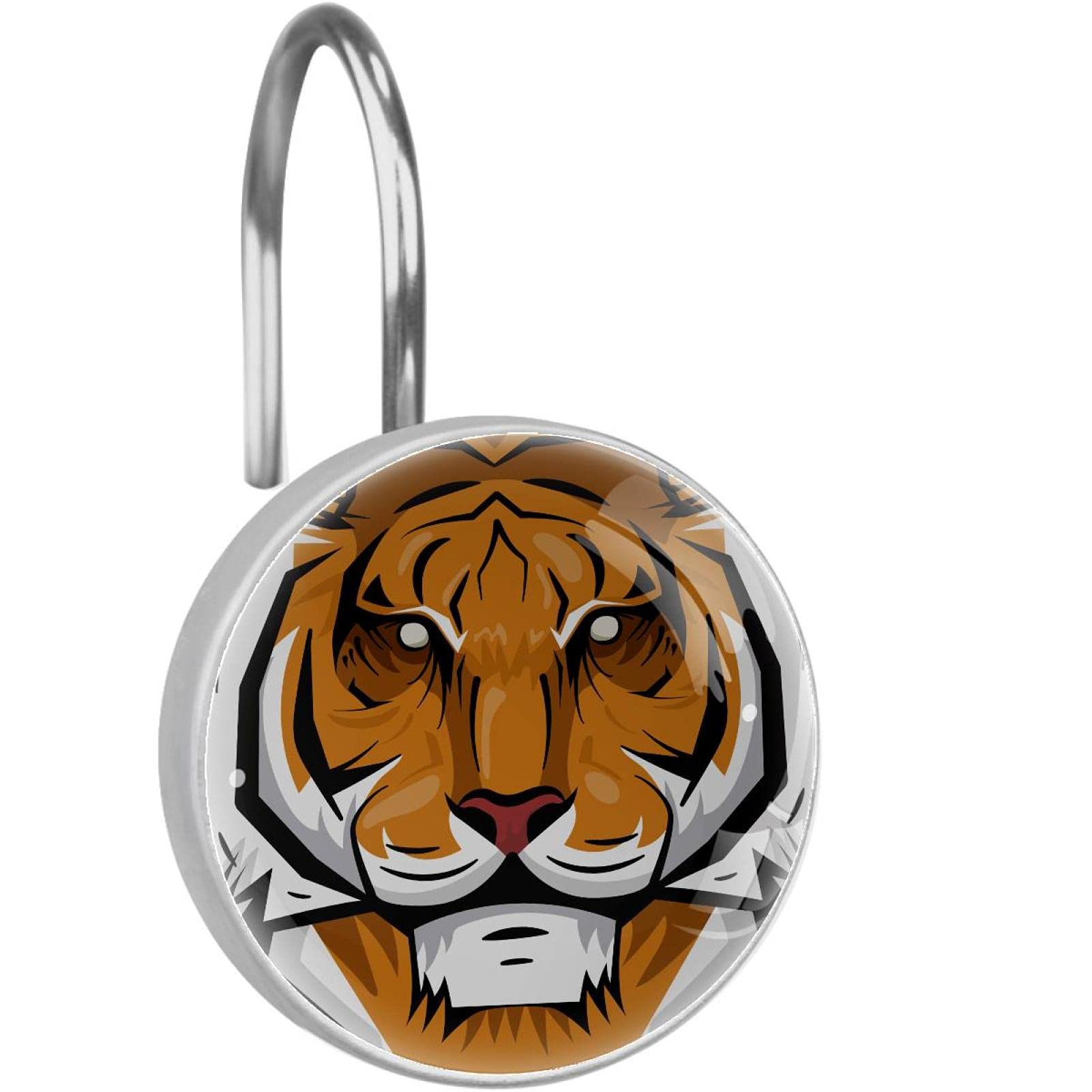 Crochets de douche tigre en cristal : lot de 12 anneaux décoratifs au design luxueux