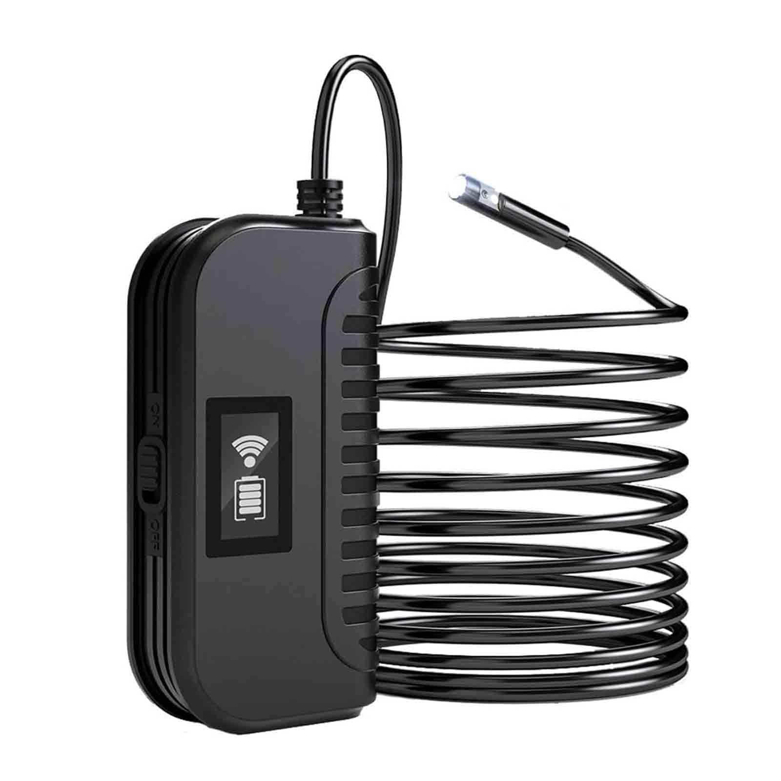 Endoscopio a doppia lente, 8 mm HD 5 milioni con telecamera di ispezione wireless a LED, periscopio industriale impermeabile IP68, cavo semirigido per riparazione auto pipeline, per manutenzione auto,