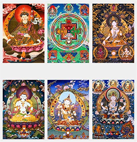 LULUDP Chinese lettertrol stijl Tibetaanse Thang-ga Anmut kunst Samantabhadra Bodhisattva-muur kunst hangen zijde… - Image 3