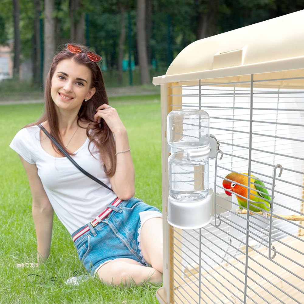 2 comederos automáticos de agua para mascotas, dispensador de agua para jaula, dispensador de agua automático suspendido para jaula de pájaros, comederos para periquitos, periquitos,
