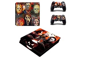 Horror Vinyl Sticker Decal Wrap for PS4 Slim Console Controllers - Halloween Ghost Jason Michael
