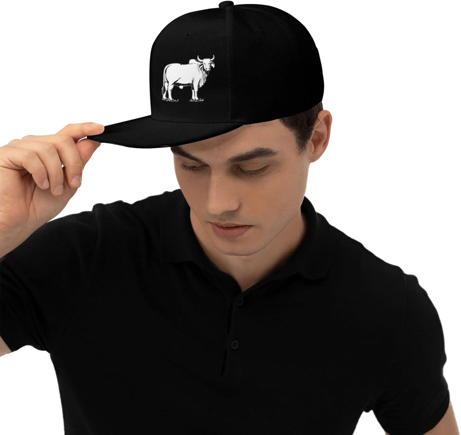 Brahman Animal Cow Hat for Men Women, Adjustable Baseball Cap - Image 8