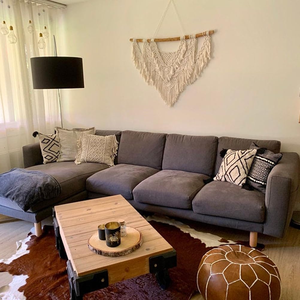 QLBUJ Large Macrame Wall Hanging Natural Driftwood Macrame Tapestry Above Headboard Boho Home Decor for Bedroom Living Room Apartment Wedding Party,36" W X 28" L