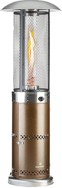 Blumfeldt Blumfeldt Heizpilz Gas für Terrasse, Garten & Balkon, Terrassenheizer mit 360°Flammen-Blick, Outdoor-Gasheizstrahler, Terrassen-He — Heizpilze