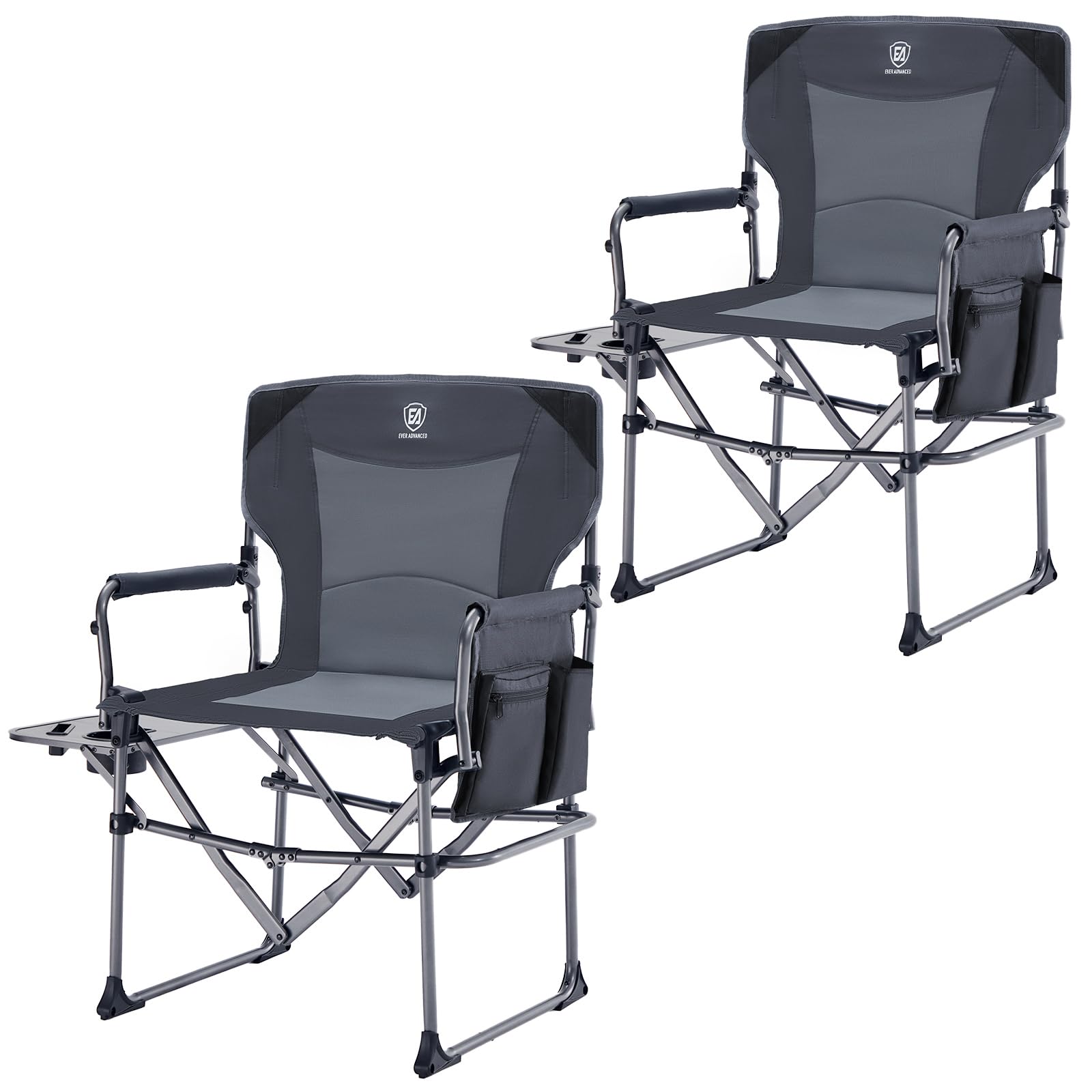 Camping Directors' Chair with Side Table, Portable Folding Chair with Compact Size, Heavy…