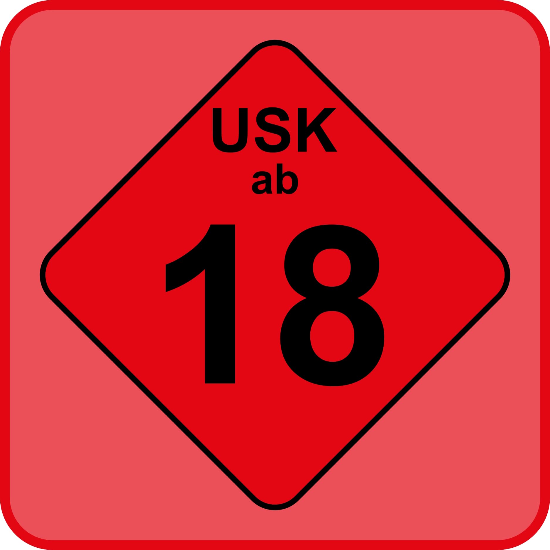 USK 18 Aufkleber für Videospiele - 50 Stück aus PP-Folie in 34,6 x 34,6 mm Standardgröße