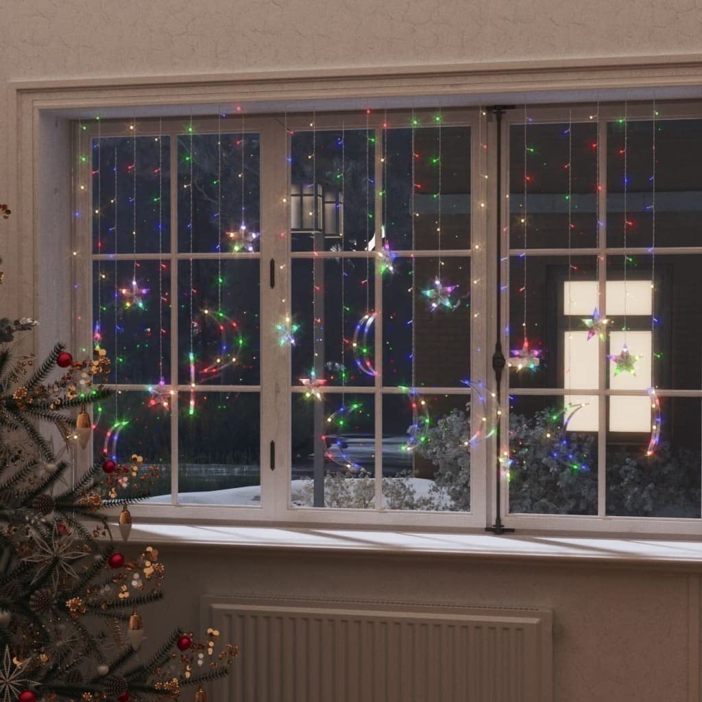Decoraciones de temporada y festividades - Decoración - Luces de hadas con control remoto de estrellas y lunas, 345 LED coloridas