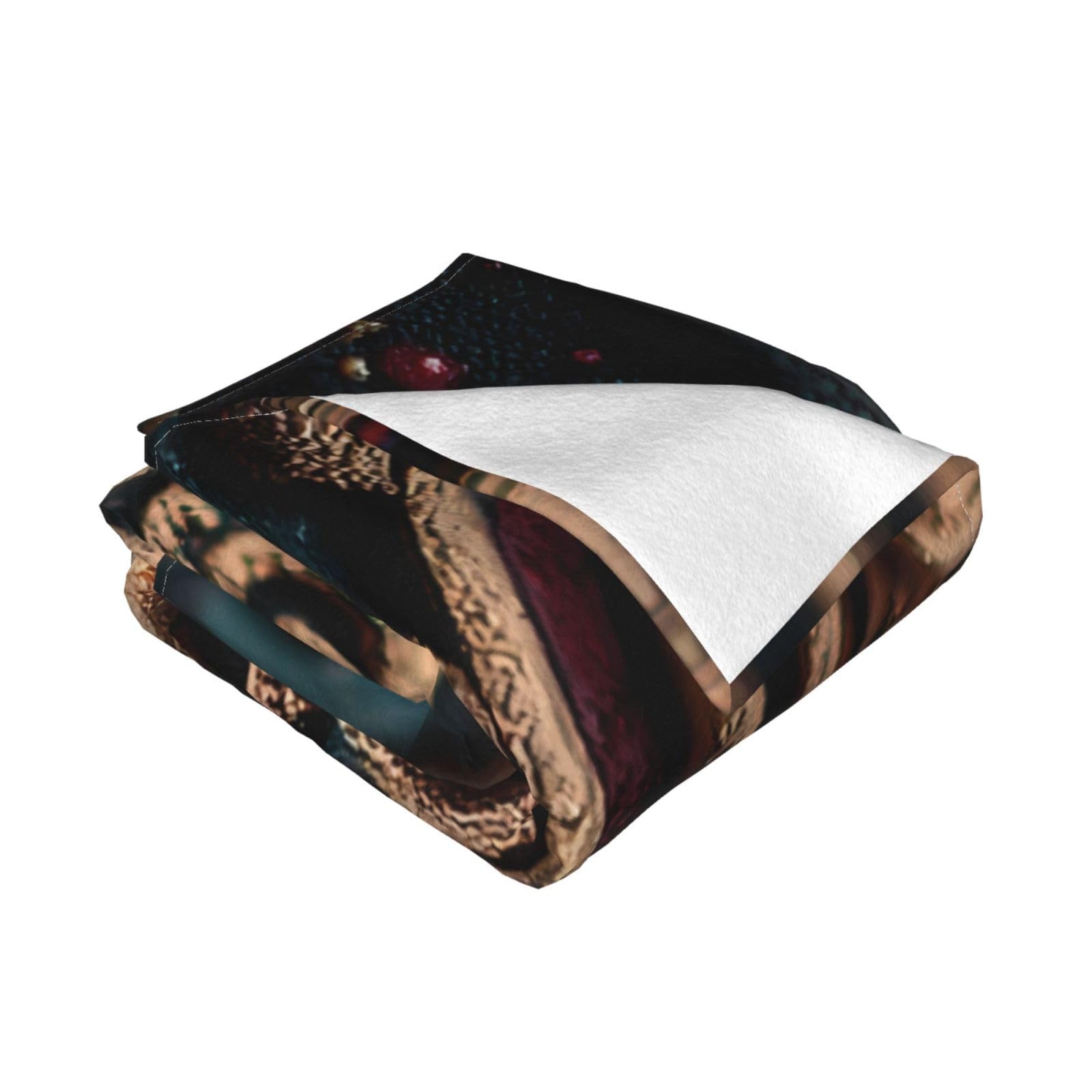 Manta de viaje portátil de 80 x 60 pulgadas, suave, resistente a las arrugas, plegable, exquisito estampado dorado