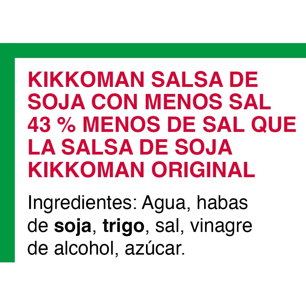 Kikkoman Salsa de Soja baja en sal. 480 ml, 1 unidad
