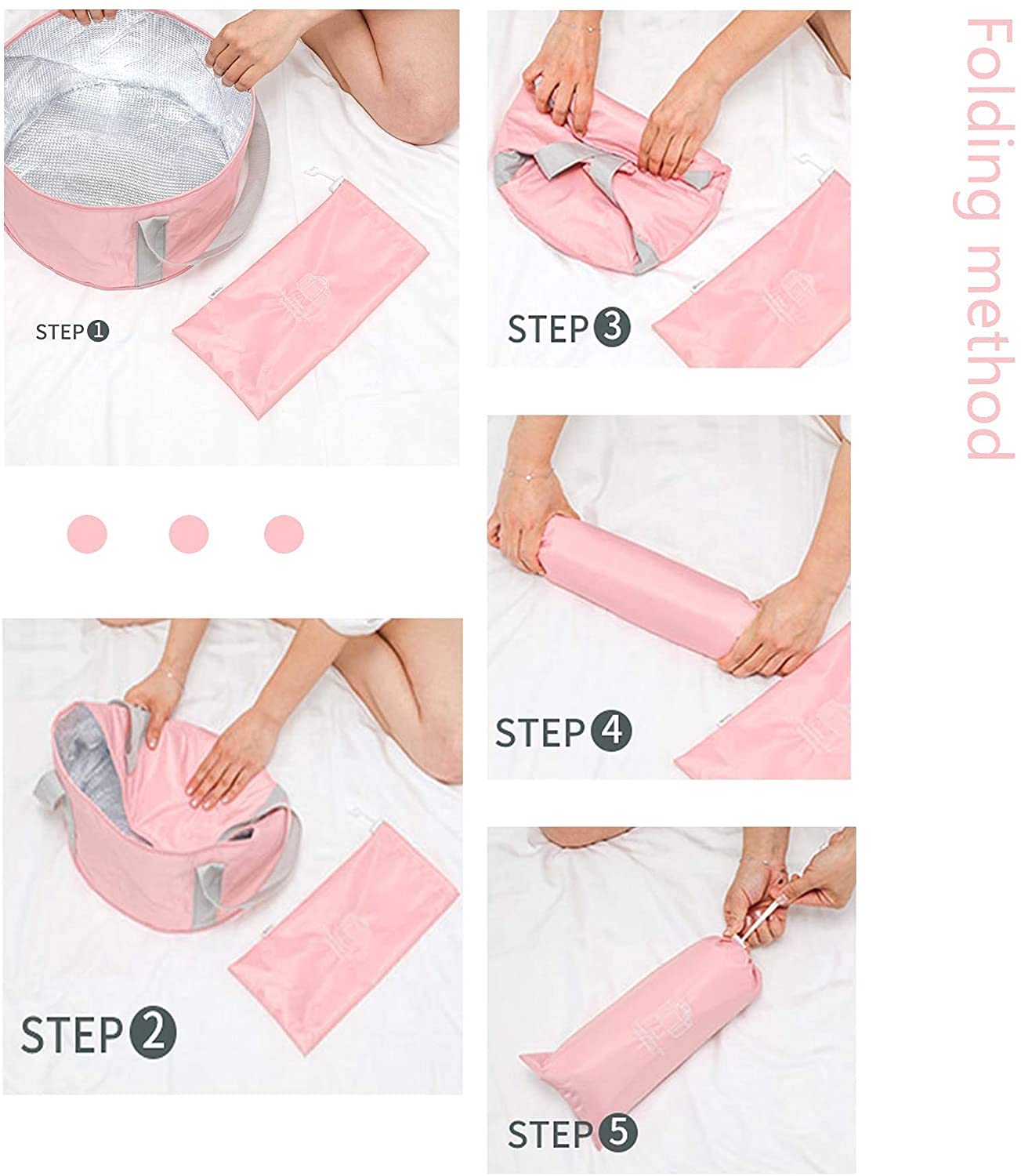 6L Film d'aluminium Portable de seau pliante Pliant Sac de trempage de pied en plein air Camping Pique-nique Randonnée Pêche Bassin de course Vasque de voyage Conteneur 31 * 31 * 20cm