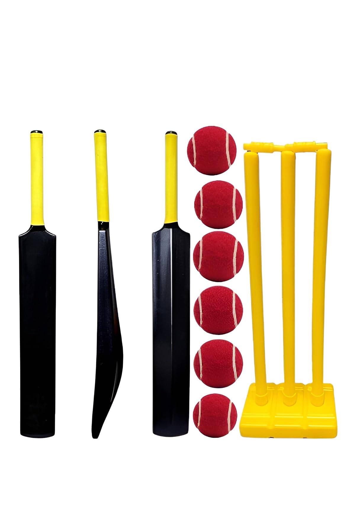 Cricket Set with PVC Bat, Plastic Stumps, 6 Tennis Balls, Sports Kit-image-18