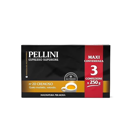 Immagine del prodotto Pellini Caffè - Espresso per Moka, Gusto N. 20 Cremoso, Confezione da 3 x 250 g , 750 g