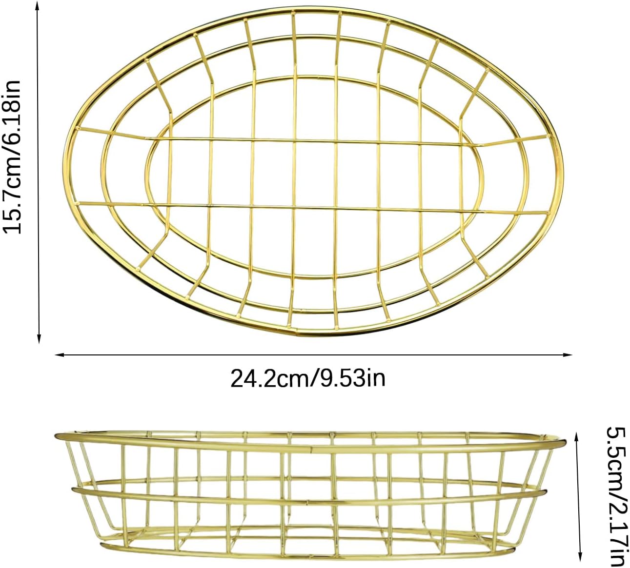 12 PCS Bread Basket for Serving, Gold Wire Basket, Small Wire Basket