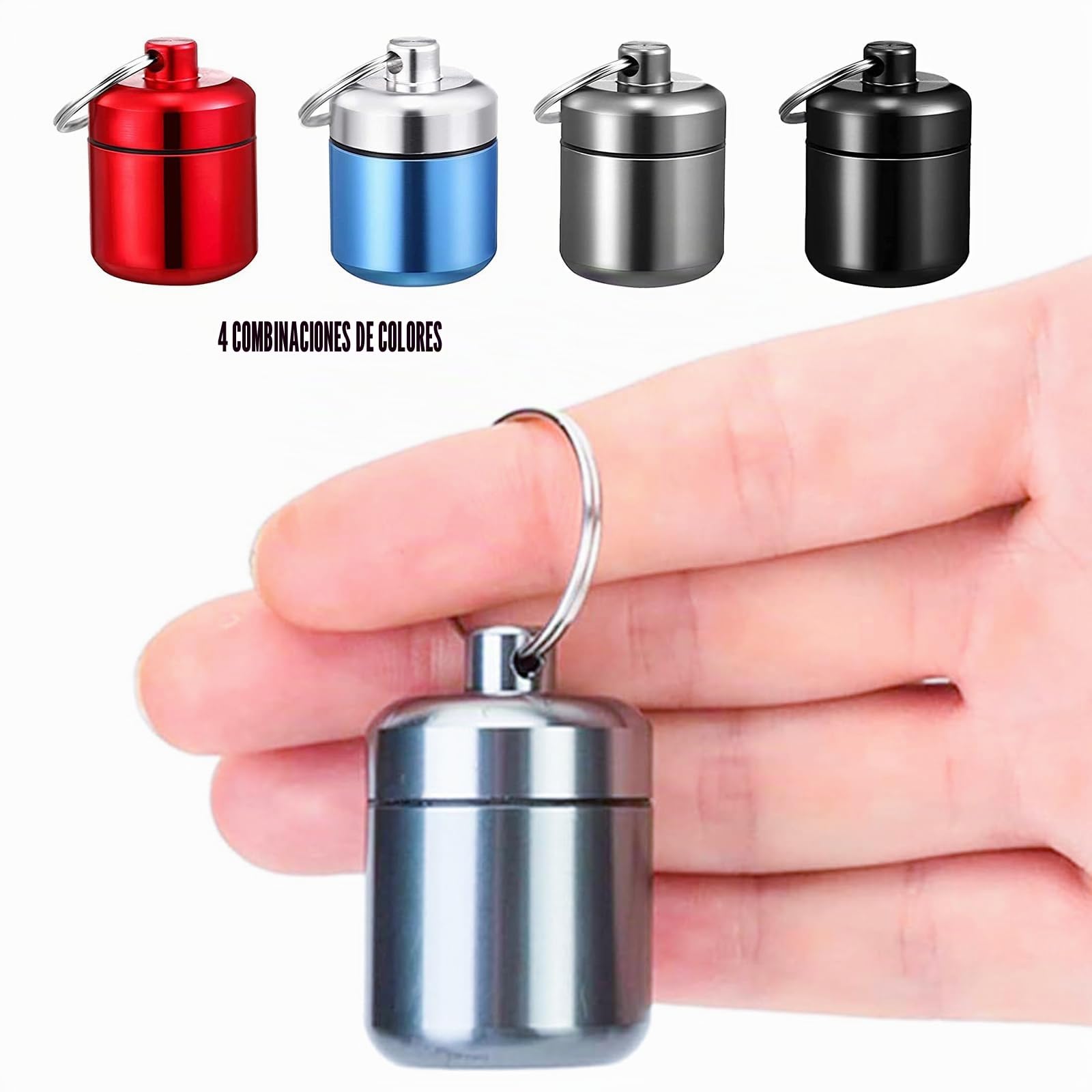 4 cajas pequeñas de píldoras organizadoras de metal para pastilleros de viaje bolsillo para pastilleros redondos soporte para pastilleros cápsulas impermeables contenedor portátil para viajes