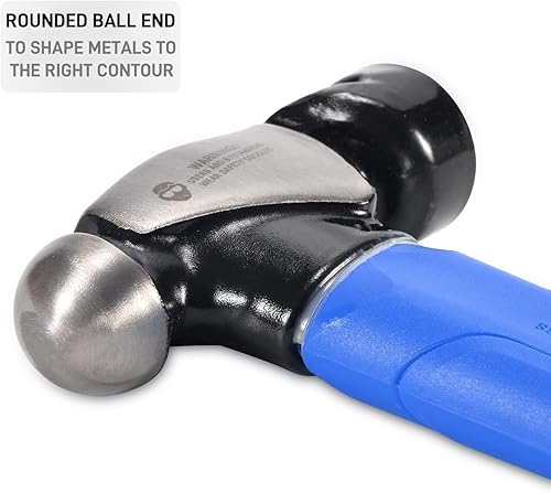 Miniatura 5 de REAL STEEL Martillo de bola de 16 onzas con agarre de cojín antideslizante, martillo de bola forjado de grafito forjado 0504