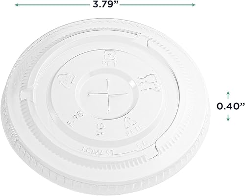 Miniatura 3 de Eco-Products BlueStripe - Tapas planas de plástico reciclado, caja de 1000, se adapta a vasos de plástico de 9 a 24 onzas, hechas de 30% botellas de