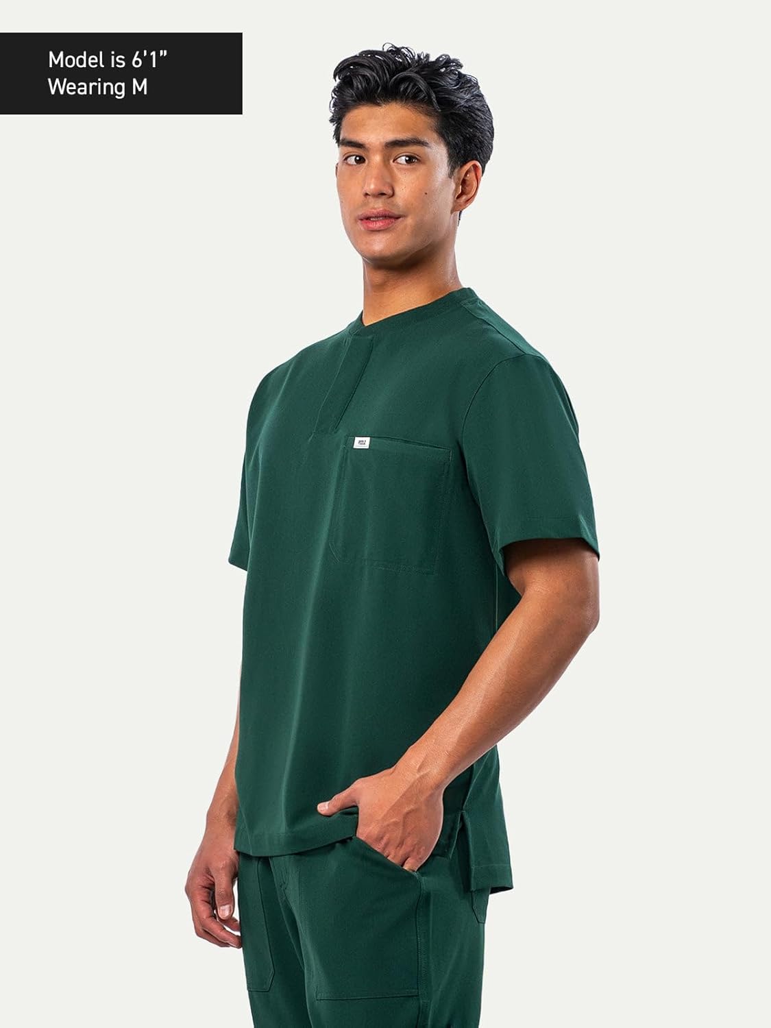 Peelz Karl Henley 2-Pocket Scrub Top for Men - Soft Stretch Fabric Scrubs, 3-Button Design Men's Scrub Tops, Comfort Fit