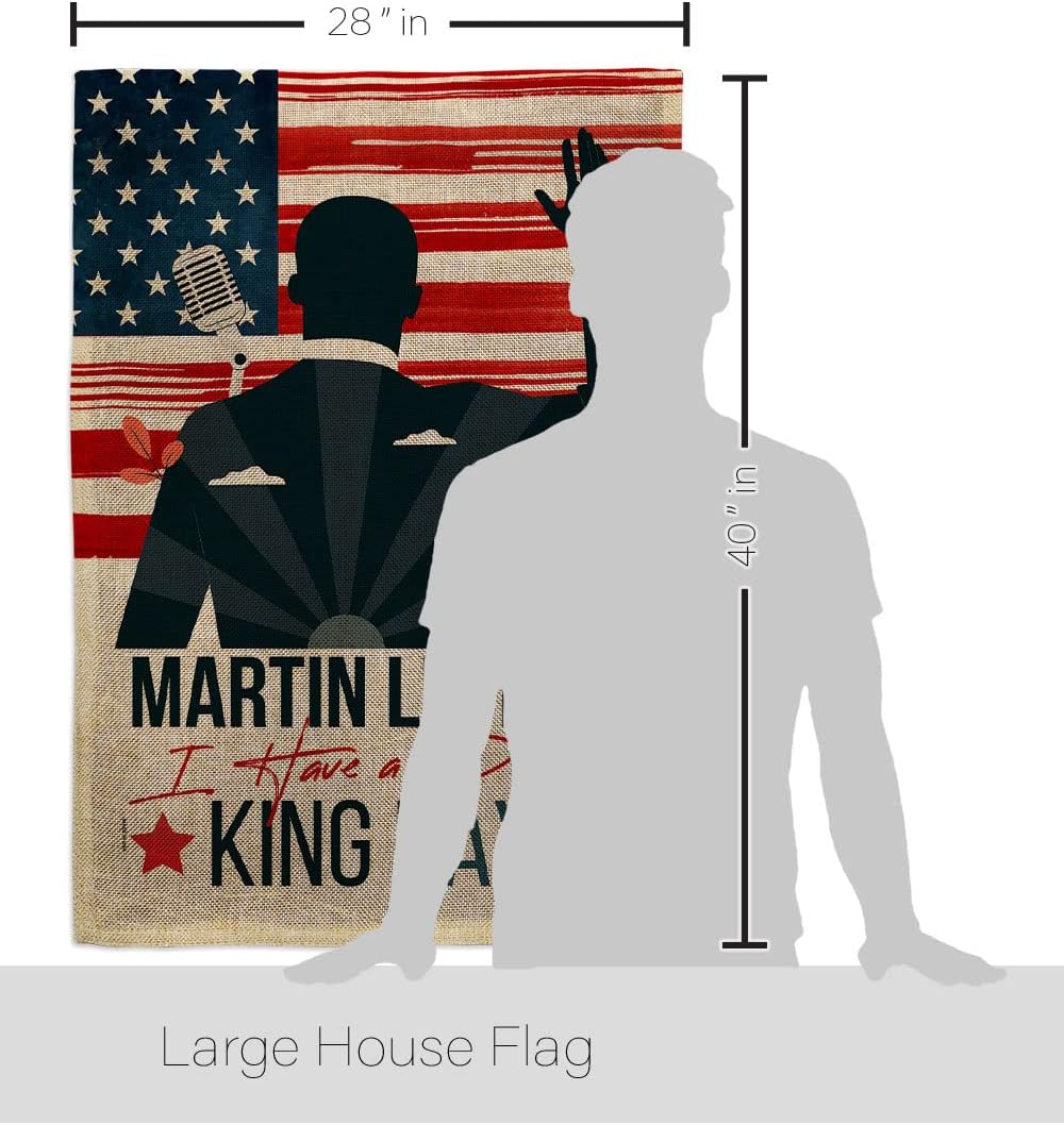 Martin Luther King Lawn Decor Burlap Support Our Troops Banner Pack Wall Art Flag Room Decorations Indoor Outdoor Tapestry Signs African American Heritage Kwanzaa Black History Month Gifts Made In USA