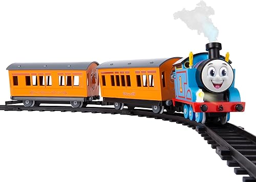 Miniatura 3 de Lionel Mattel Thomas & Friends Battery O Gauge - Juego de tren de juguete con control remoto, locomotora, vagones de tren y pista con sonidos