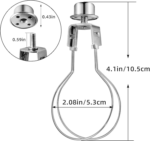 Miniatura 2 de Adaptador de clip de bombilla para pantalla de lámpara, paquete de 2 adaptadores de pantalla de clip, incluye niveladores de remate y pantalla para