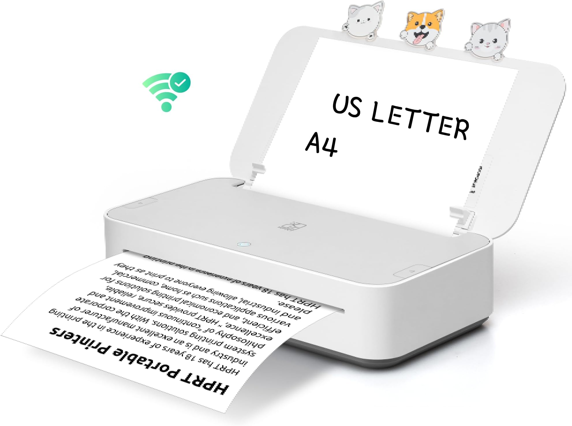 GT1 Thermal Transfer Inkless Printer for Home Use, Wi-Fi Connection Supports 11''x8.5'' US Letter 300DPI High Resolution Printer (GT1-White)