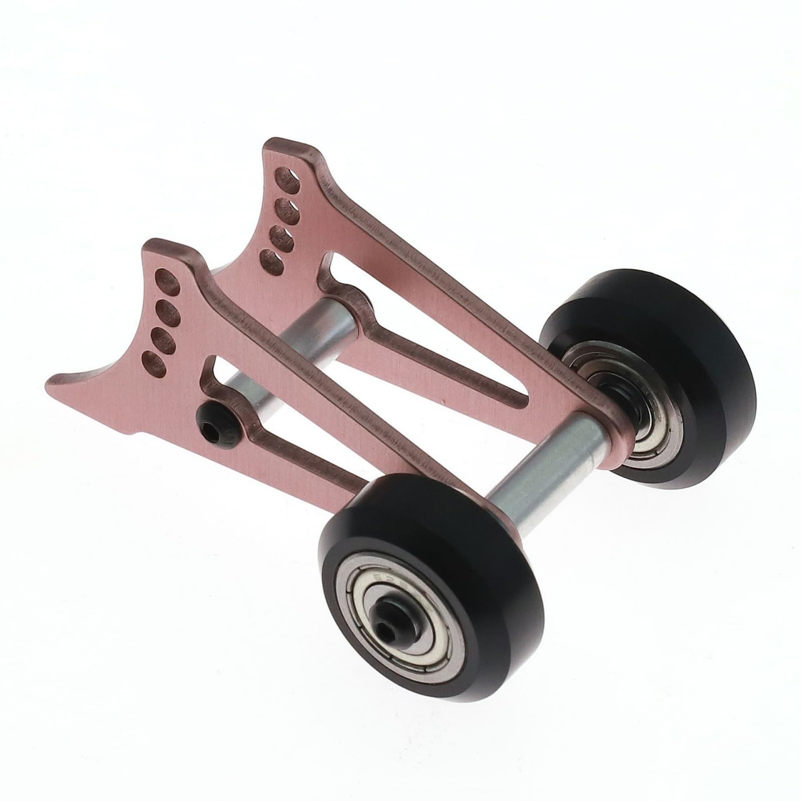 XBERSTAR RC Head Up Wheel for Tamiya CW-01 Lunch Box RC Aluminum Single Double Head Up Wheel Wheelie Bar Assembly (Champagne Double Wheels)