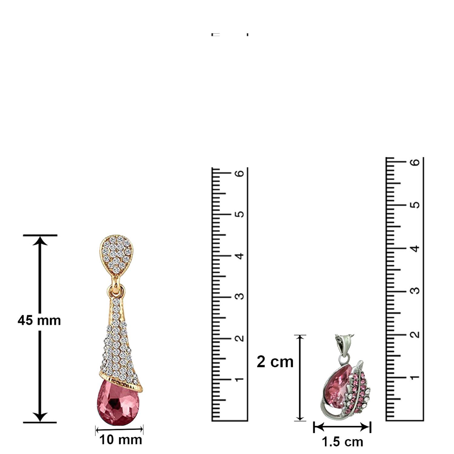 Crystal Stone Pendant, Earrings, Bracelet Set