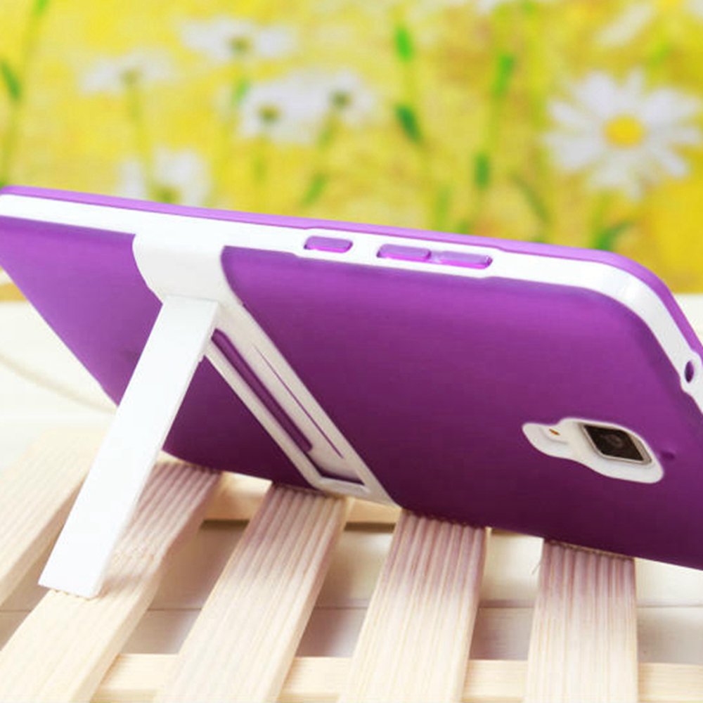 XiaoMi Mi4 Case, [Korean Style] [Clear Solid] [TV Holder Design] [Attractive Exterior] [TPU Gel] Soft Stand Back Case--Purple