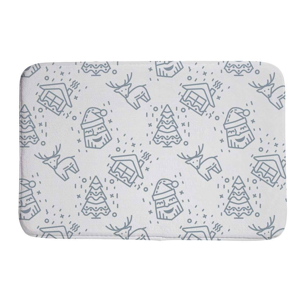Tapis de bain absorbant et sécurisé contre les glissades avec motifs de Noël 91x61cm