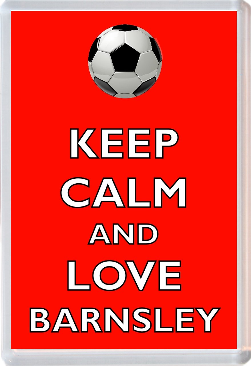 Baked Bean Store Multicolor Keep Calm And Love Barnsley - Novelty Jumbo Fridge Magnet Football/Fc Themed