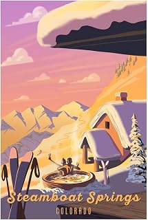 Steamboat Springs Colorado Apres Ski Giclee Art Print Poster from Illustration by Illustrator Sassan Filsoof 12" x 18"
