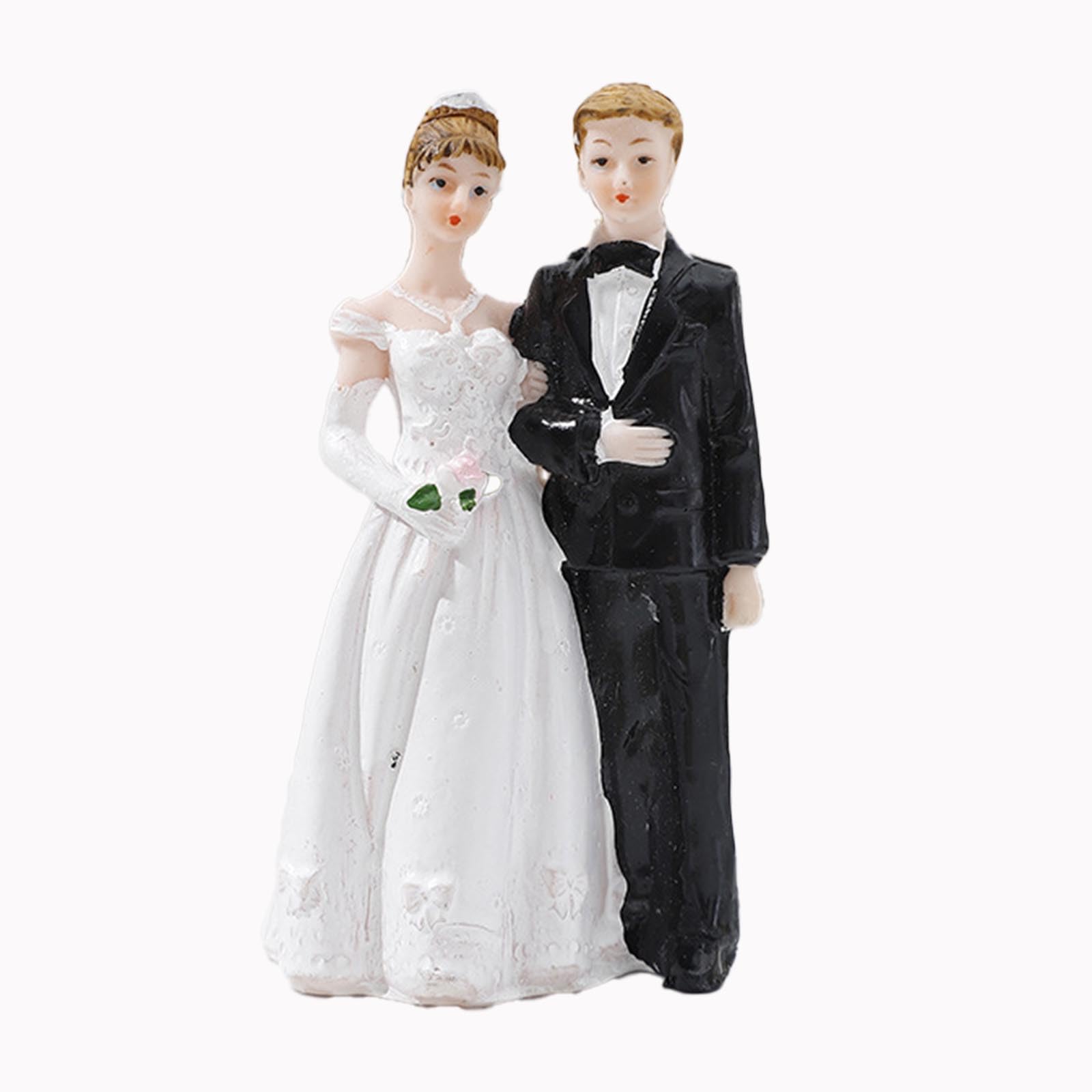 4.5 Inch Romantic Wedding Party Cake Topper Ornament Bride and Groom Figurine