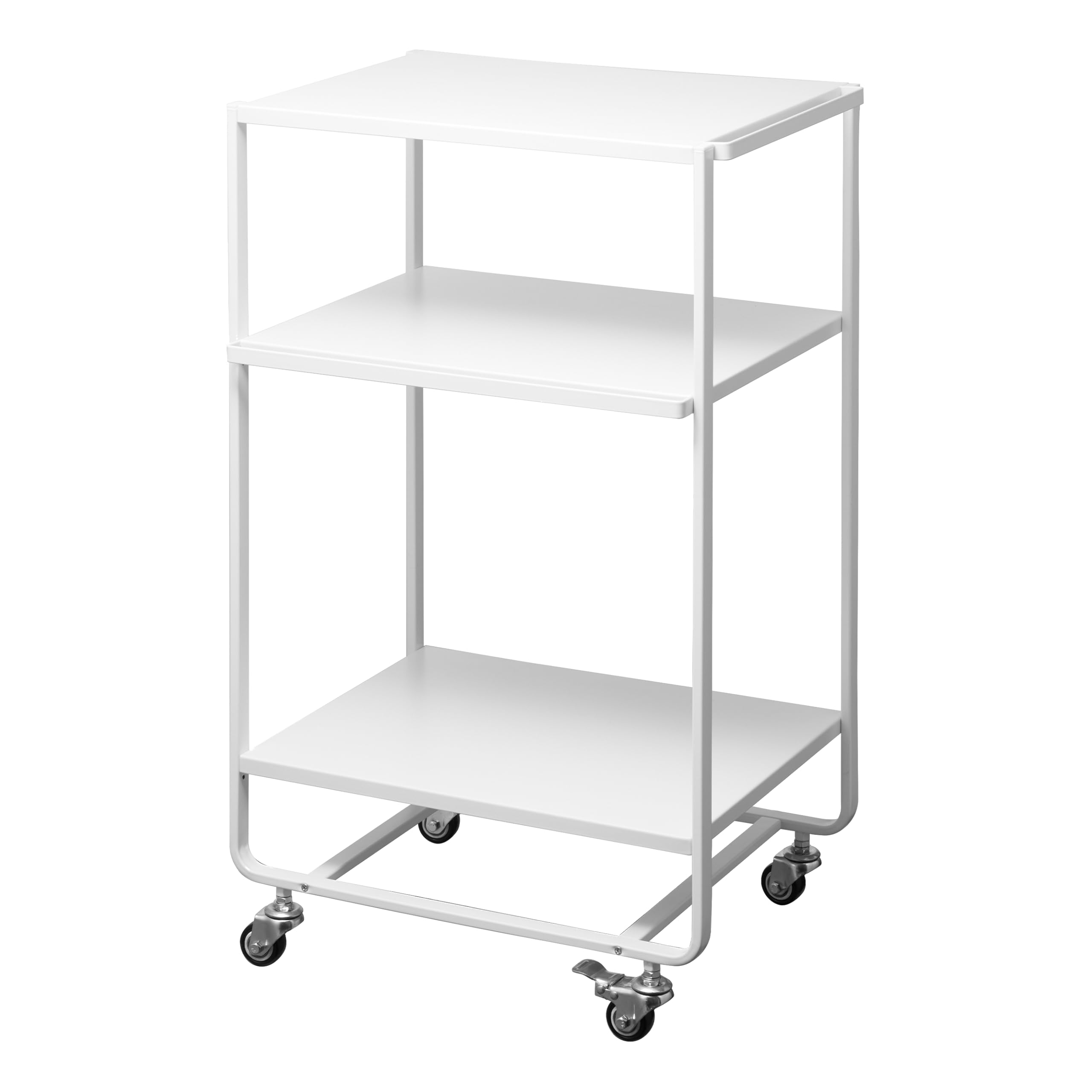 Carrito auxiliar de acero con ruedas y estantes para cocina