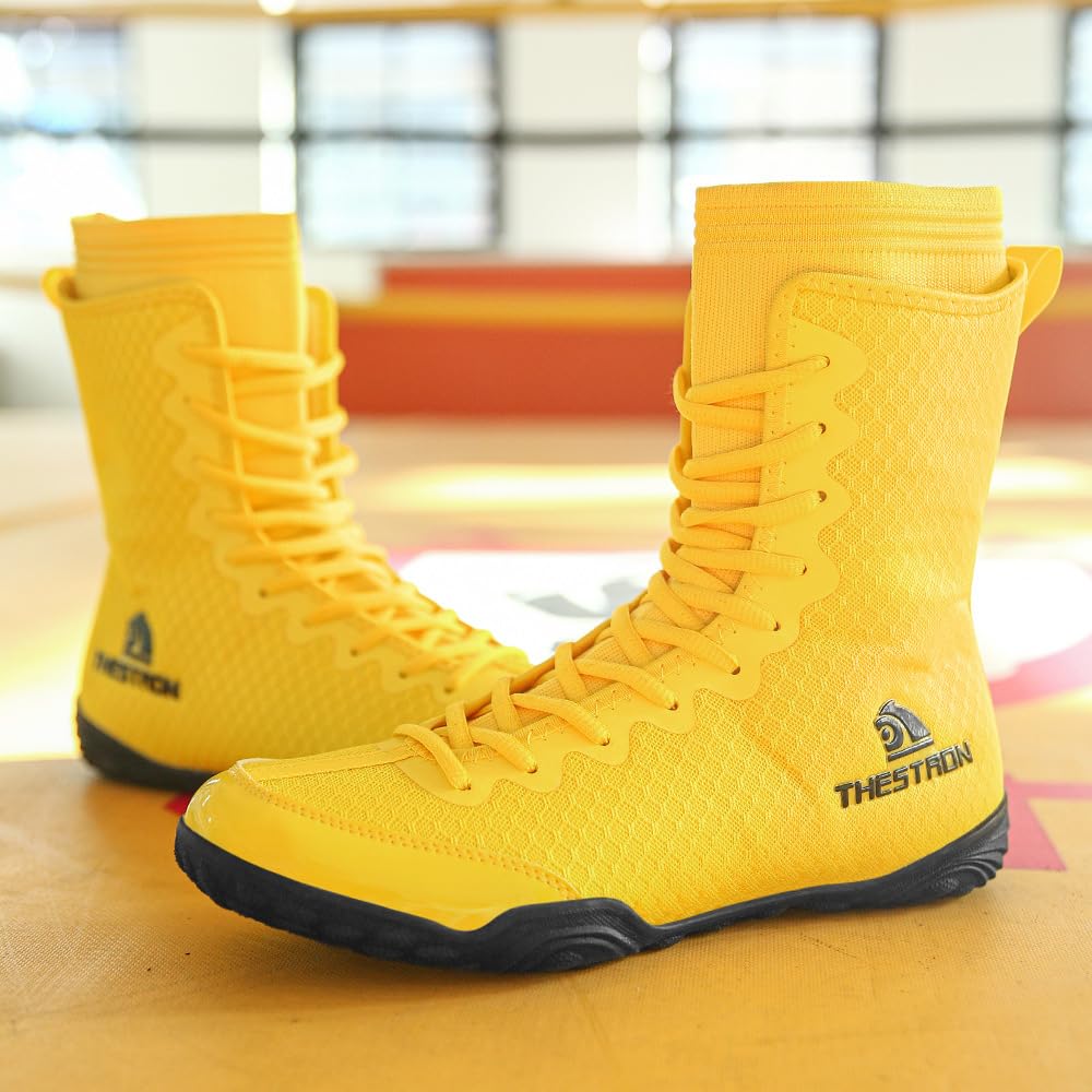 Scarpe da Boxe per Gli Uomini Alte Competizioni Stivali da Palestra Traspirante Fighting Squatting Sport Training Calzature