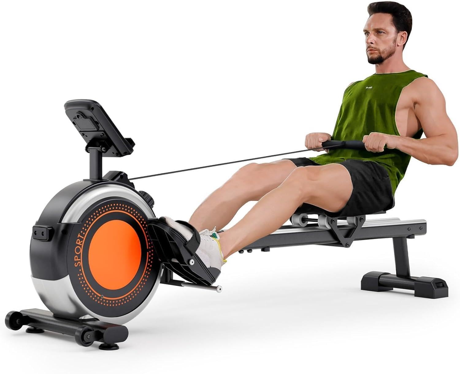 Rameur Magnétique Dripex, Rameur d'intérieur avec 16 Niv de Résistance Réglables, écran LCD et Support pour Tablette Capacité de Poids 150KG