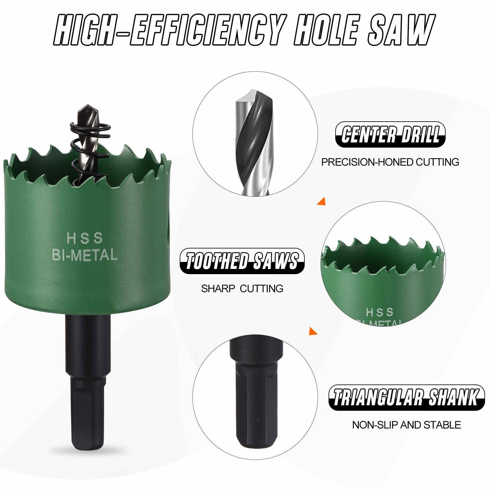 CoCud 2-9/16"(65mm) Hole Saw, M42 Bi-Metal Hex Shank Hole Cutters Drill Bit with Spring - Image 3