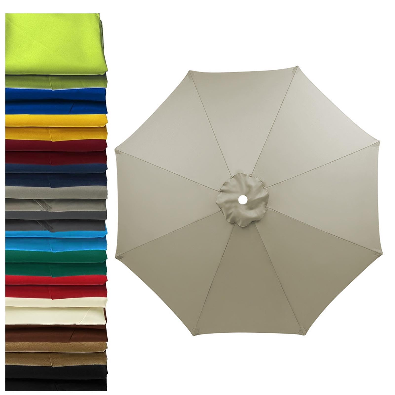 2m-3.5m Replacement Parasol Canopy 6 Ribs/8 Ribs Parasol Replacement Canopy, UPF 50+ Garden Parasol Replacement Canopy, Garden Umbrella Replacement Cover (Gray A,8ribs:2.7m/8.8ft)