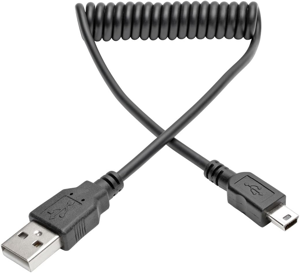 Tripp Lite 6 ft. Hi-Speed USB 2.0 to USB Mini-B Cable (M/M), Coiled, USB Type-A to Mini-B (U030-006-COIL)