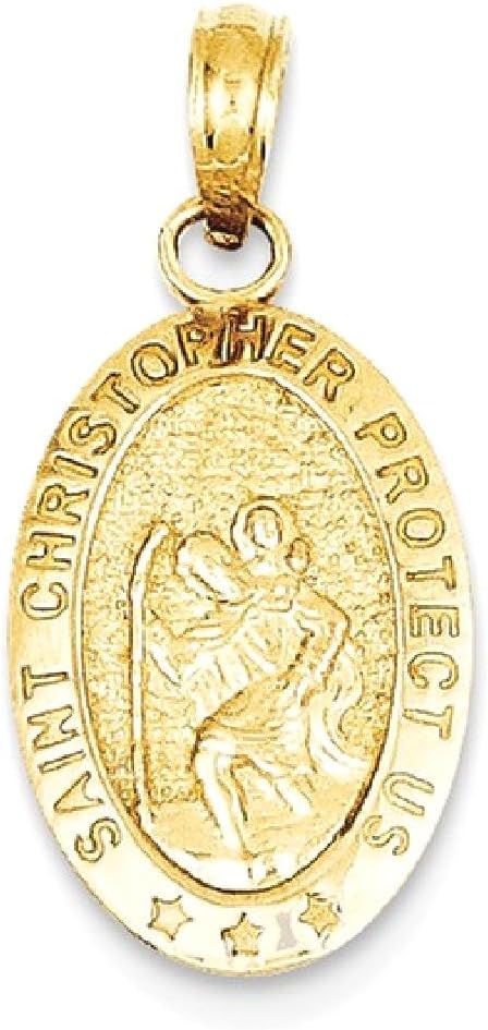 IceCarats 14K Solid Yellow Gold Saint Christopher Medal Patron of Travelers Athletes Protection Necklace Christian Religious Chain Pendant Faith Charm - Image 10