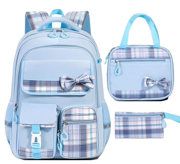 PINAKA 3PCS Teenagers Backpack Waterproof Shoulder Bag Large Capacity Lightweight School Bag for Boys And Girls