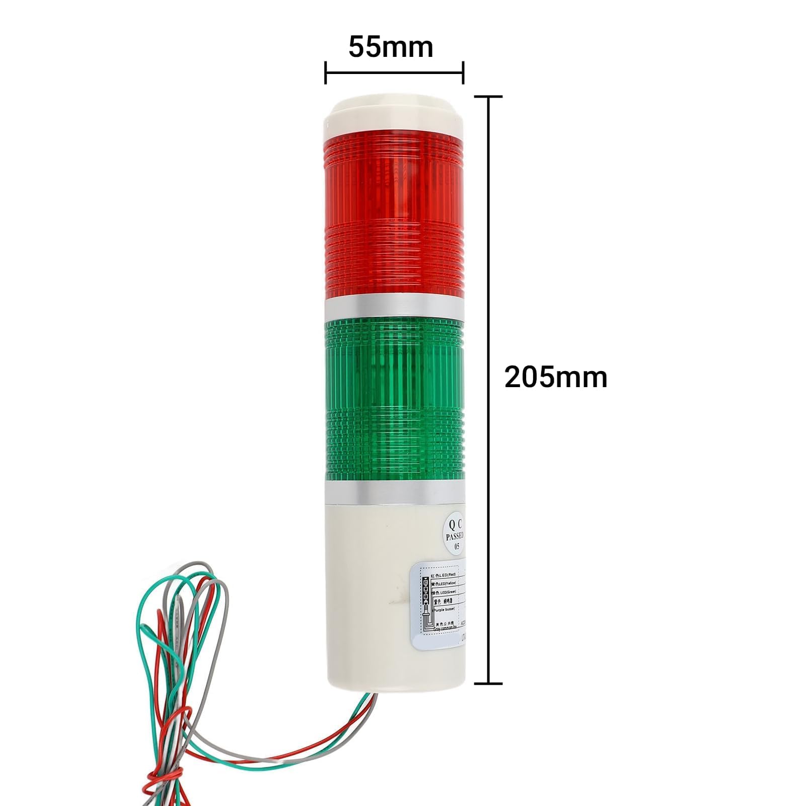 Resefinem 220V Warnleuchte Rot/Grün – Industrielles Alarmsignal, Geräuschlos, Robust
