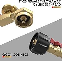 Vista 2 de QCC1 Adaptador de codo de recambio de propano con calibre de tanque de propano Adaptador de presión de recambio de propano de 90 grados con válvula